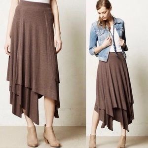 Anthropologie Bordeaux Boho asymmetrical skirt